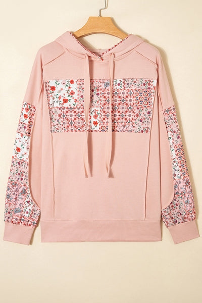 Cozy Women's Floral Patchwork Hoodie - Vibrant Casual Jacket with Relaxed Fit for Effortless Everyday Style