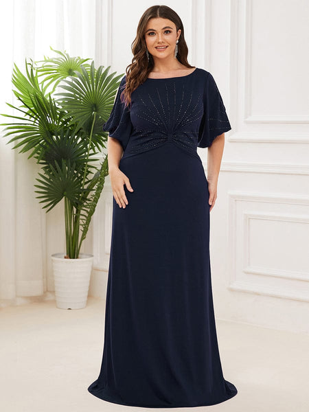 Women's Embellished Cold-Shoulder Evening Gown in Obsidian Black