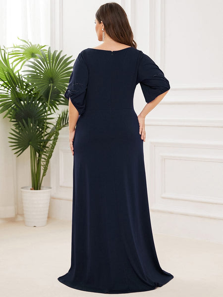 Women's Embellished Cold-Shoulder Evening Gown in Obsidian Black