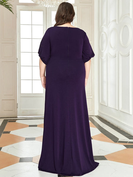Women's Embellished Cold-Shoulder Evening Gown in Obsidian Black