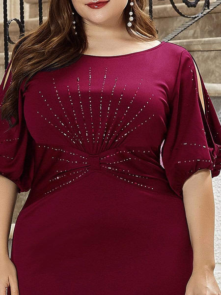 Women's Embellished Cold-Shoulder Evening Gown in Obsidian Black