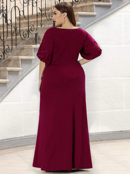 Women's Embellished Cold-Shoulder Evening Gown in Obsidian Black