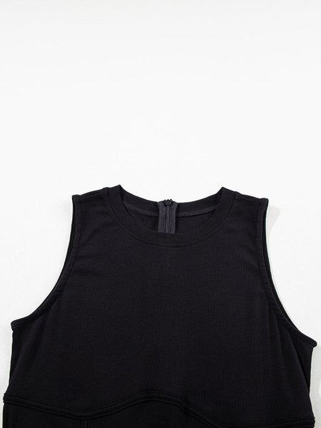 Chic Black A-Line Jumpsuit with Cinched Waist