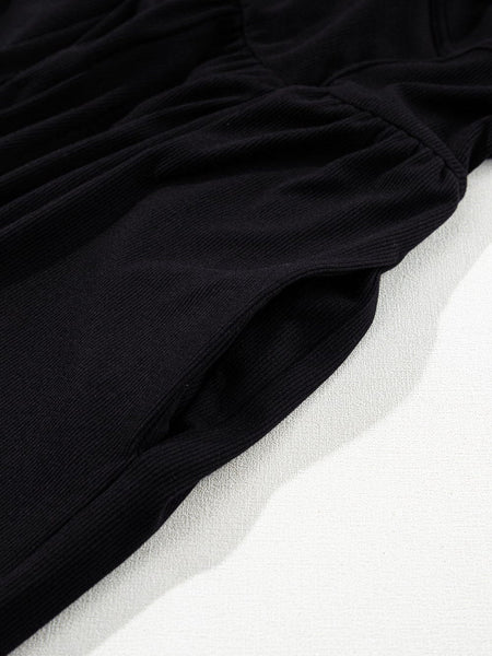 Chic Black A-Line Jumpsuit with Cinched Waist