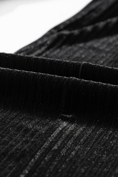 Chic Black Corduroy Flare Pants with High Waist