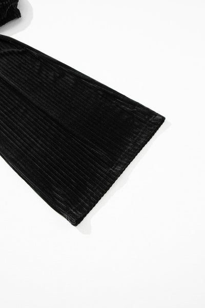 Chic Black Corduroy Flare Pants with High Waist