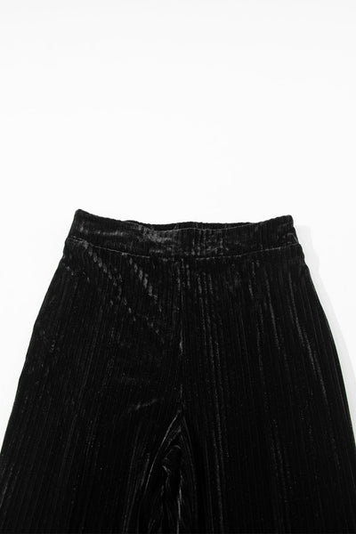 Chic Black Corduroy Flare Pants with High Waist