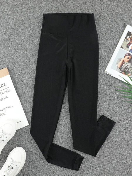 Chic Vintage Solid Faux Leather High Waist Skinny Leggings