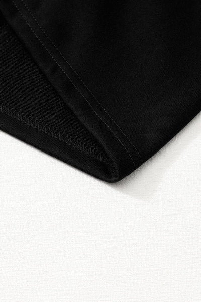 Chic Black Puff Sleeve Mini Dress with Ruffle Hem