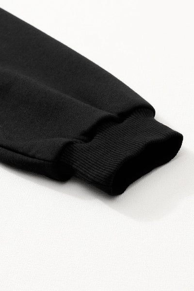 Chic Black Puff Sleeve Mini Dress with Ruffle Hem