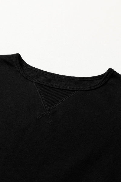 Chic Black Puff Sleeve Mini Dress with Ruffle Hem