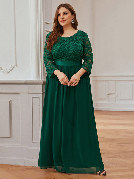 Elegant Lace Sleeve Formal Bridesmaid Dress