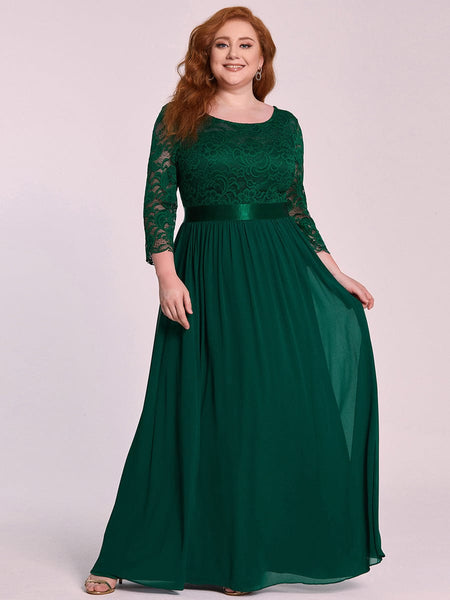 Elegant Lace Sleeve Formal Bridesmaid Dress