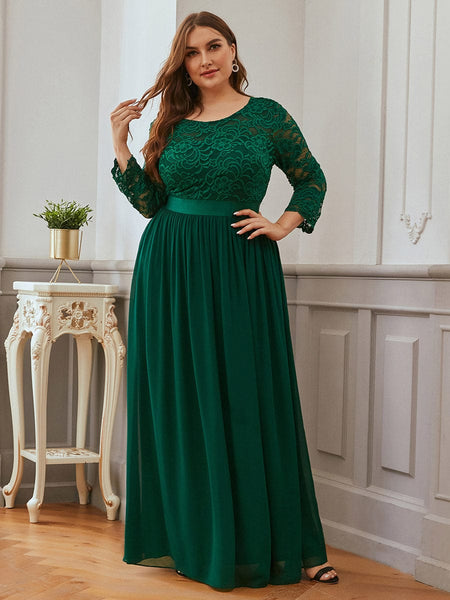Elegant Lace Sleeve Formal Bridesmaid Dress