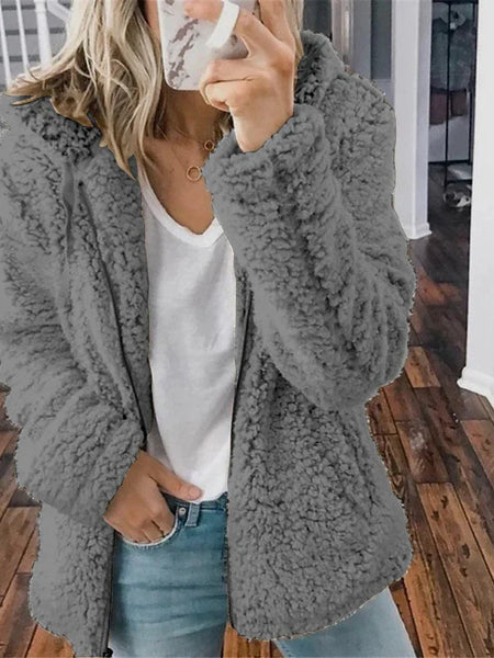 Women's Chic and Modern Women's Sherpa Teddy Coat Zip-Up Hoodie for Daily Fall Wardrobe with practical styling and dependable silhouette control.