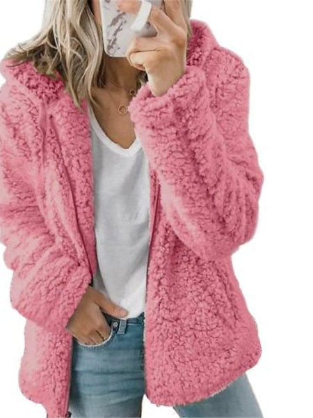 Women's Chic and Modern Women's Sherpa Teddy Coat Zip-Up Hoodie for Daily Fall Wardrobe with practical styling and dependable silhouette control.