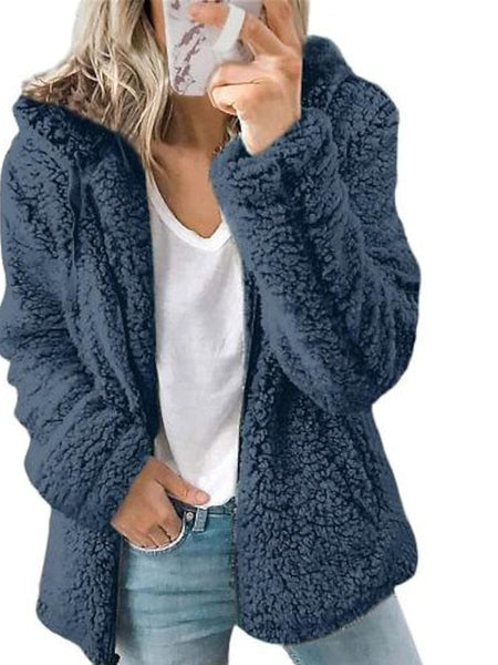 Women's Chic and Modern Women's Sherpa Teddy Coat Zip-Up Hoodie for Daily Fall Wardrobe with practical styling and dependable silhouette control.