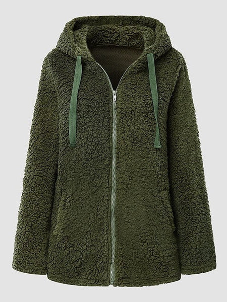 Women's Chic and Modern Women's Sherpa Teddy Coat Zip-Up Hoodie for Daily Fall Wardrobe with practical styling and dependable silhouette control.