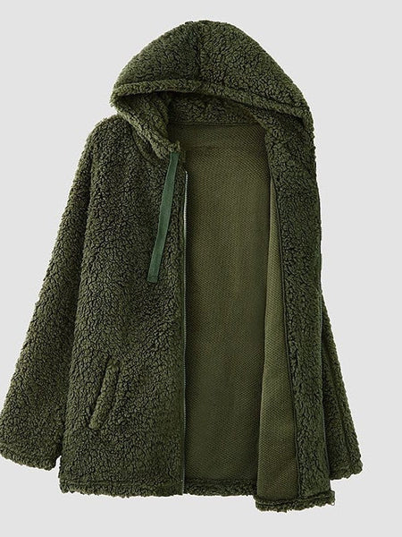 Women's Chic and Modern Women's Sherpa Teddy Coat Zip-Up Hoodie for Daily Fall Wardrobe with practical styling and dependable silhouette control.