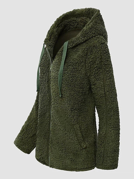 Women's Chic and Modern Women's Sherpa Teddy Coat Zip-Up Hoodie for Daily Fall Wardrobe with practical styling and dependable silhouette control.