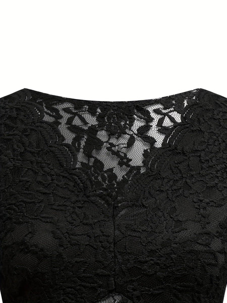 Chic Solid Lace Elegant V Neck Slim Fit Long Sleeve Blouse