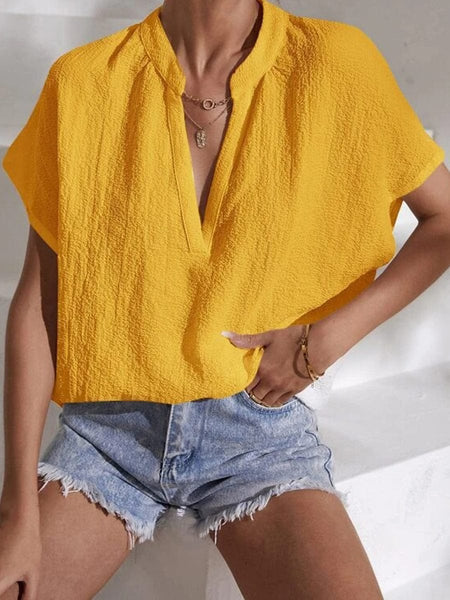 Chic V-Neck Lace Blouse with Slim Fit Silhouette