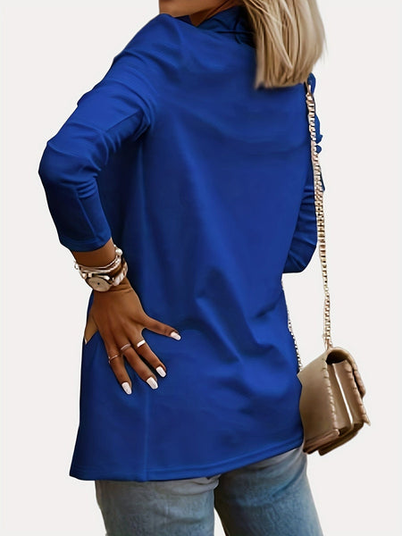 Classic Open-Front Long Sleeve Solid Lapel Casual Blazer