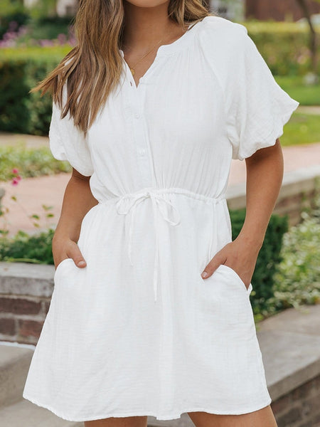 Casual V-neck Long Sleeve Dress