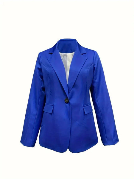 Women's Royal Blue Tailored Princess-Seam Blazer Jacket made for easy styling and wardrobe coordination, with premium-like structure and finish.