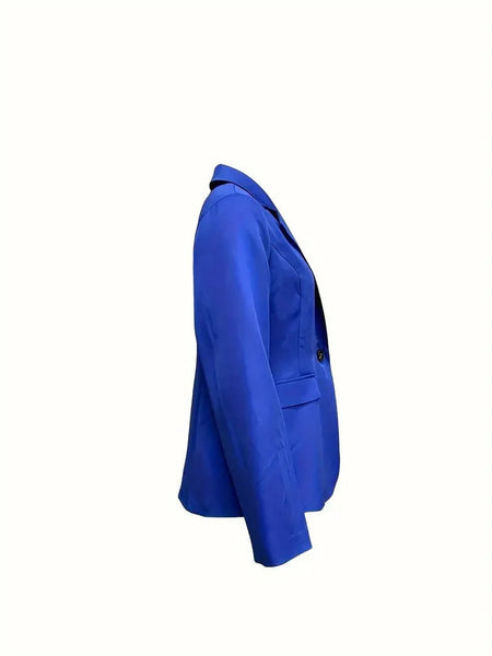 Women's Royal Blue Tailored Princess-Seam Blazer Jacket made for easy styling and wardrobe coordination, with premium-like structure and finish.