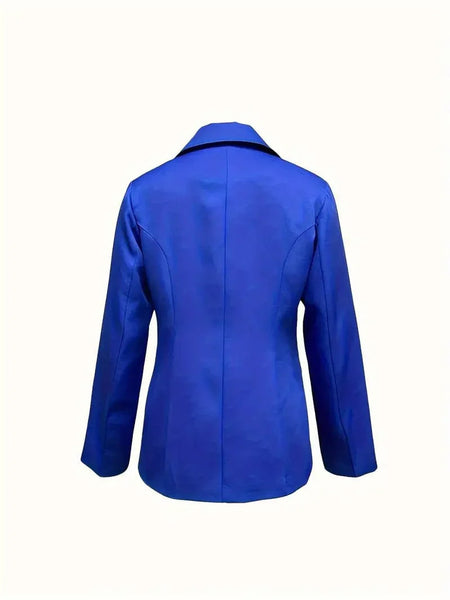 Women's Royal Blue Tailored Princess-Seam Blazer Jacket made for easy styling and wardrobe coordination, with premium-like structure and finish.