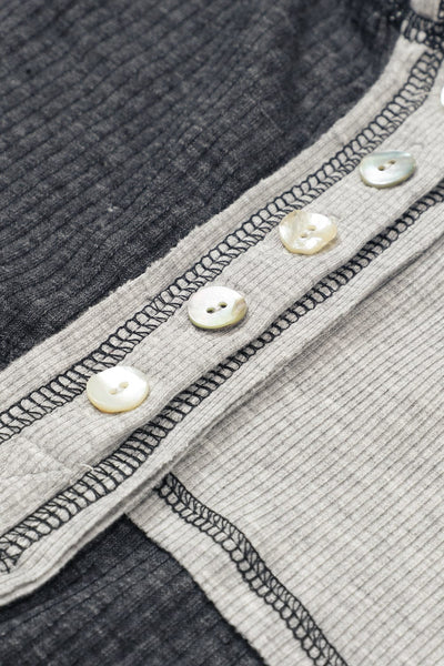Striped and Color Block Henley Shirt with practical styling and dependable silhouette control.