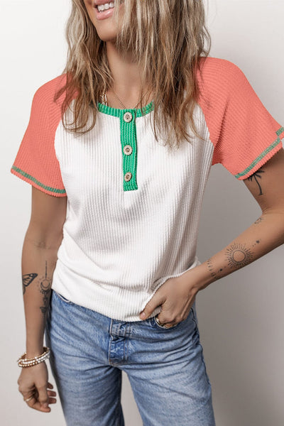 Women's 3 Color Block Raglan Tee in Tops & Tees