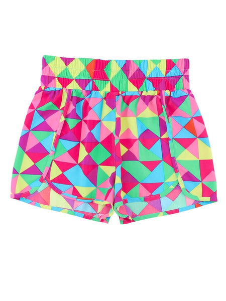Women's Colorful Geometric Print Active Shorts with High Waist