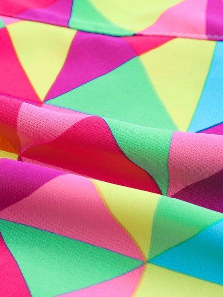 Women's Colorful Geometric Print Active Shorts with High Waist