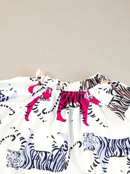 Eye-catching Tiger Print Blouse