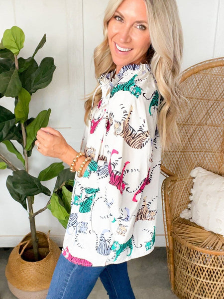 Appealing Tiger Print Blouse