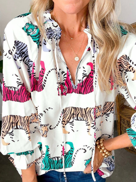 Eye-catching Tiger Print Blouse