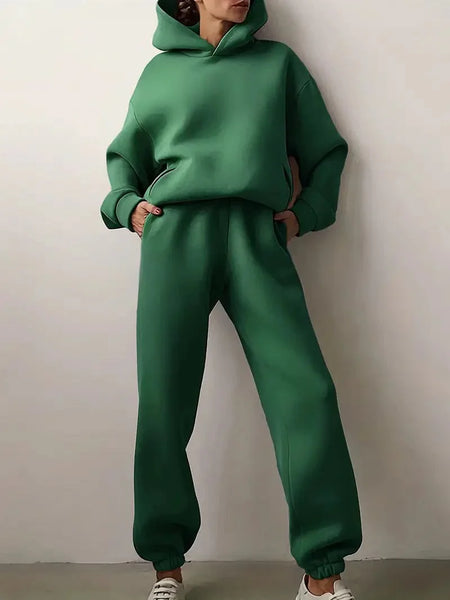 Women's Relaxed Fleece Hoodie and Jogger Set in Soft Peony with practical styling and dependable silhouette control.