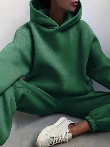 Women's Relaxed Fleece Hoodie and Jogger Set in Soft Peony with practical styling and dependable silhouette control.