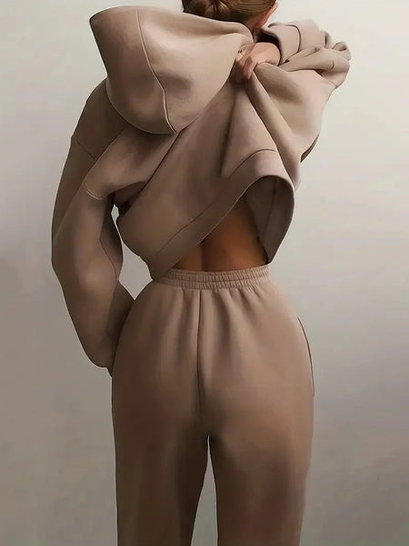 Women's Relaxed Fleece Hoodie and Jogger Set in Soft Peony with practical styling and dependable silhouette control.