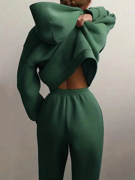 Hooded Sweatshirt and Jogger Pants Set with practical styling and dependable silhouette control.