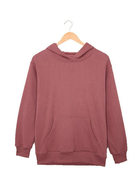 Casual Solid Drop Shoulder Hoodie & Elastic Waist Jogger Pants Two-piece Set