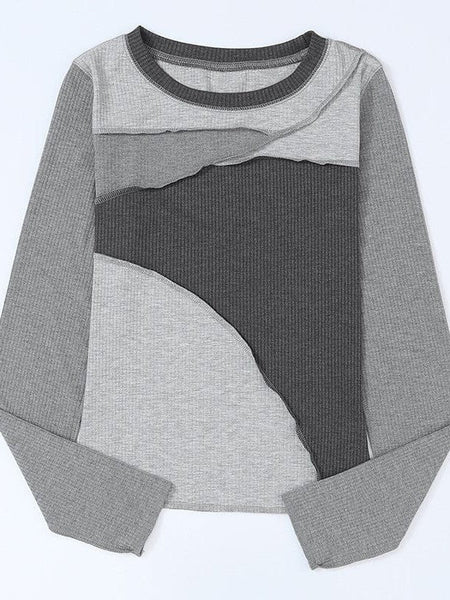 Contrast Pit Stripe Pullover With Slim Fit And Round Neck For Women