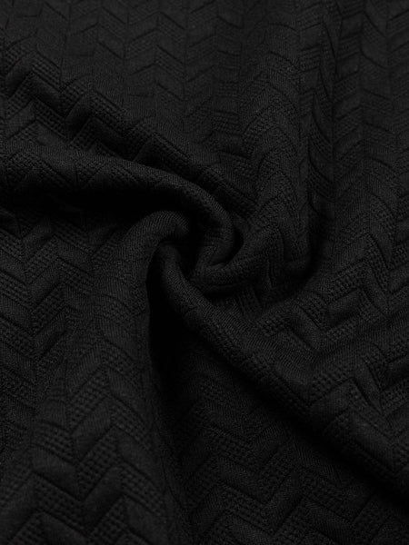 Cozy Black Textured Raglan Sleeve Pullover Sweatshirt