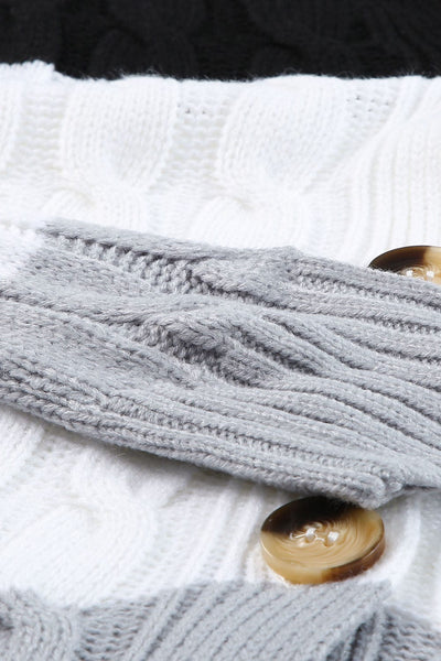 Women's Cozy Cable Knit Button-Front Long Sleeve Cardigan
