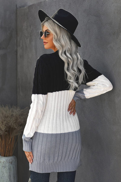 Women's Cozy Cable Knit Button-Front Long Sleeve Cardigan
