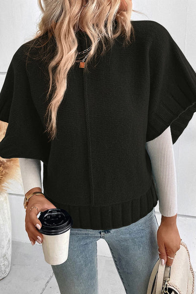 Women's Textured Chevron Long Sleeve Crew Neck Sweater Dress