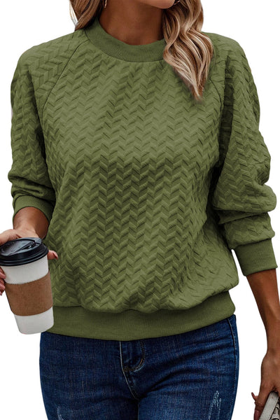Women's Textured Chevron Long Sleeve Crew Neck Sweater Dress