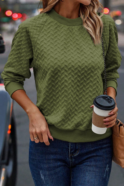 Women's Textured Chevron Long Sleeve Crew Neck Sweater Dress